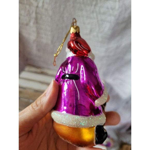 Radko Santa bag ornament teddy bear Xmas holiday home decor vintage